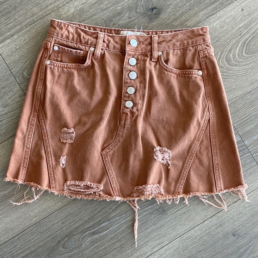 Size 27 Brown free people Jean skirt